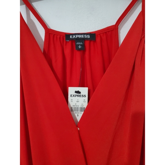EXPRESS Red Spaghetti Strap V Neck Top Medium - Picture 2 of 15